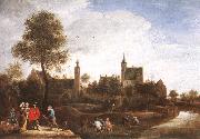 TENIERS, David the Younger A View of Het Sterckshof near Antwerp r oil